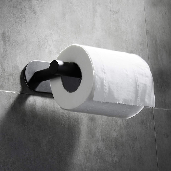 XIVADA Toiletrolhouder Nino - Rvs - Zelfklevend - Zwart (7)