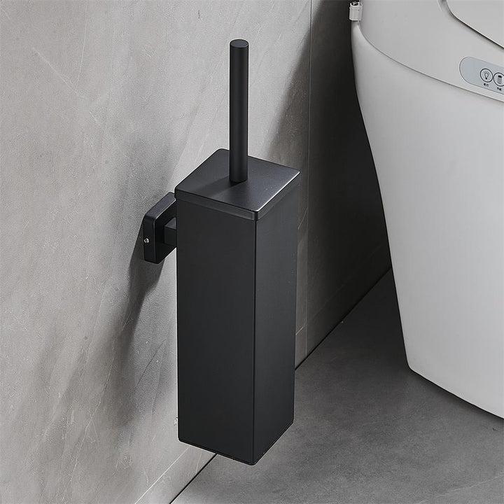 XIVADA Toiletborsterhouder Cira - Vierkant - Boren - Rvs - Zwart (7)