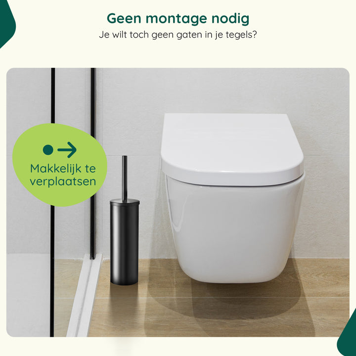 XIVADA Toiletborstelhouder Jara - Vrijstaand - Rvs - Zwart (2)