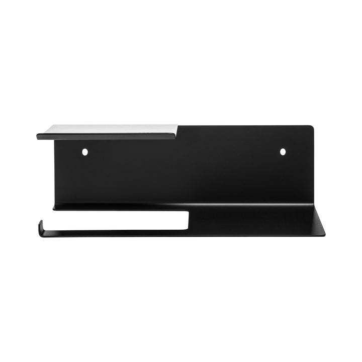 XIVADA Toiletrolhouder Fava - Met plankje - Boren - Rvs - Zwart (1)
