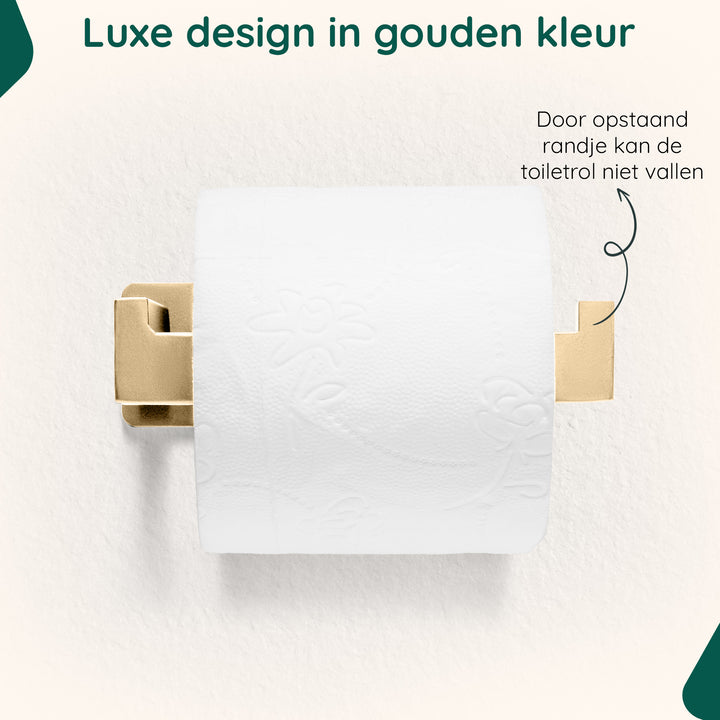 XIVADA WC rolhouder Luca - Zonder Boren - Rvs - Zelfklevend - Goud (8)