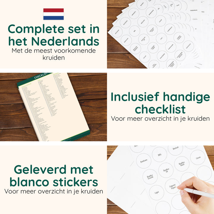 XIVADA Stickers kruidenpotjes - Kruiden labels - Nederlands - Wit (5)