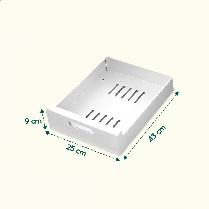 XIVADA Keukenkast organizer - Schuiflade  - Aluminium - 25 cm - Wit (6)