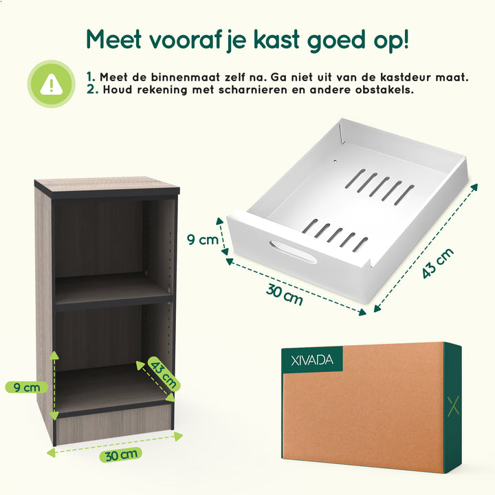XIVADA Keukenkast organizer - Schuiflade  - Aluminium - 30 cm - Wit (6)