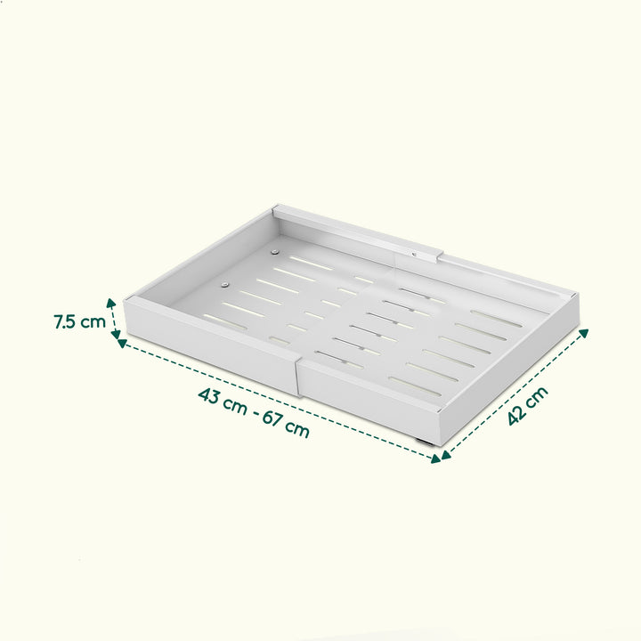 XIVADA Keukenorganizer - Schuiflade  - Aluminium - Verstelbaar - Wit (8)