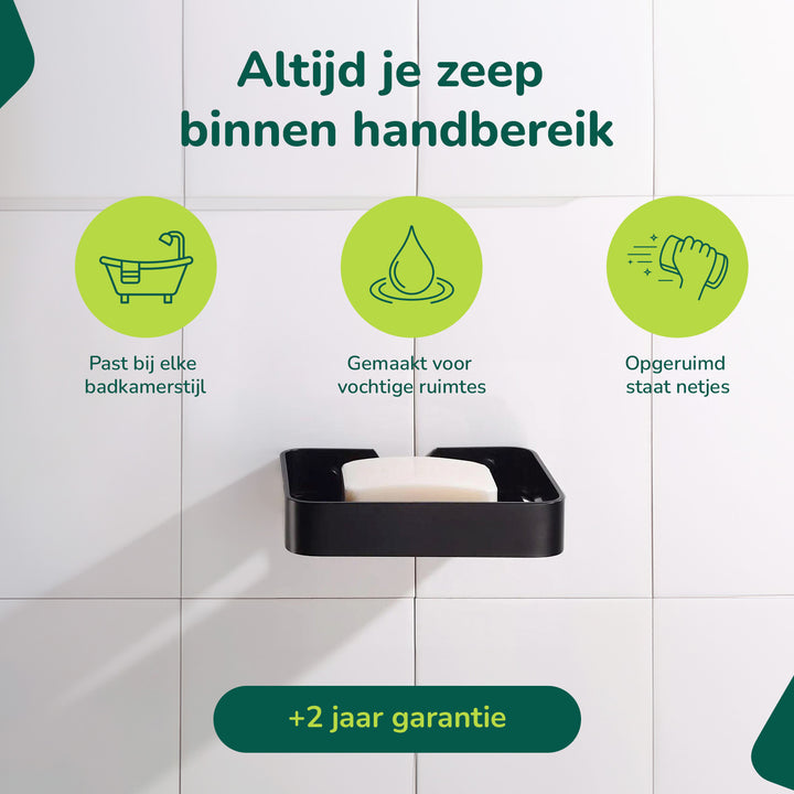 XIVADA Zeepbakje Sapo - Rvs - Inclusief schroefset - Hangend - Zwart (3)