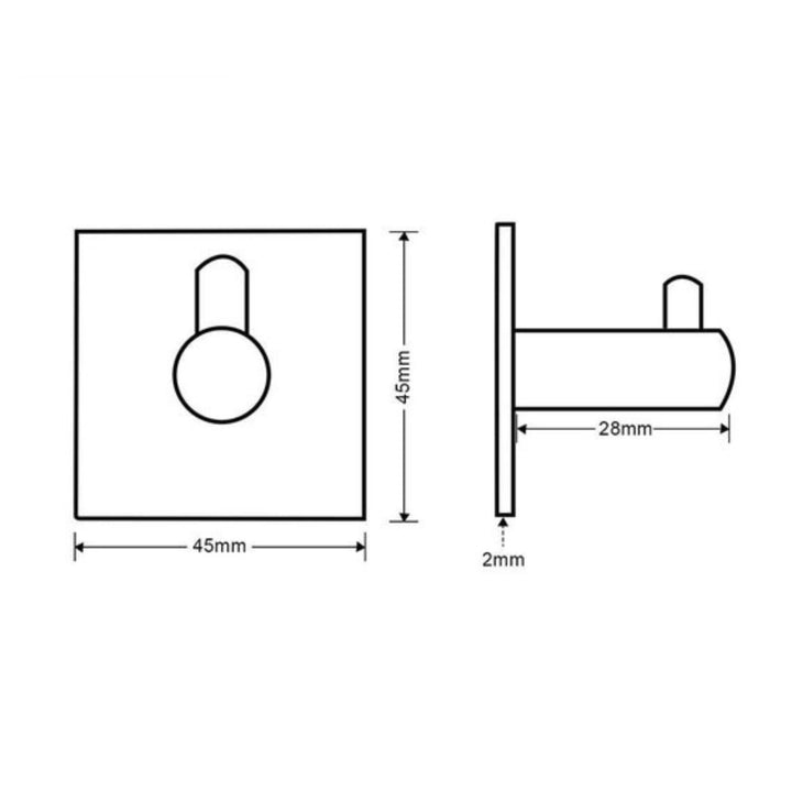 XIVADA Handdoekhaken - Zelfklevend - Vierkant - Rvs - Zilver – 3 stuks (3)