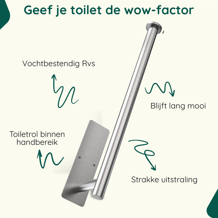 XIVADA Reserverolhouder Fera - Zelfklevend - Schroefset - Rvs - Zilver (2)