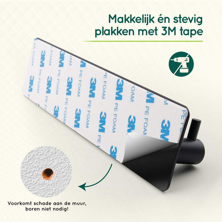 XIVADA Handdoekhaakjes Tres - Zelfklevend - Zwart - 3 in 1 (5)