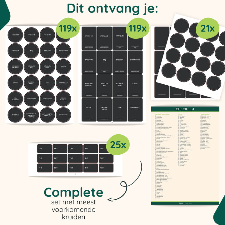 XIVADA Stickers kruidenpotjes - Kruiden labels - Nederlands - Zwart (5)