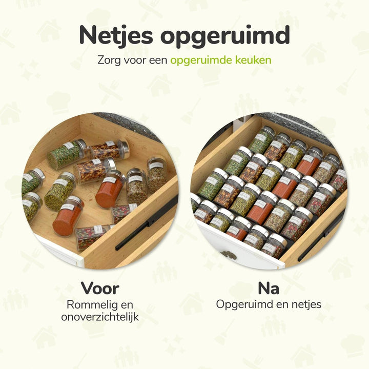 XIVADA Kruidenrek Lena - Lade - 30 kruidenpotjes - Aluminium - Zwart (8)