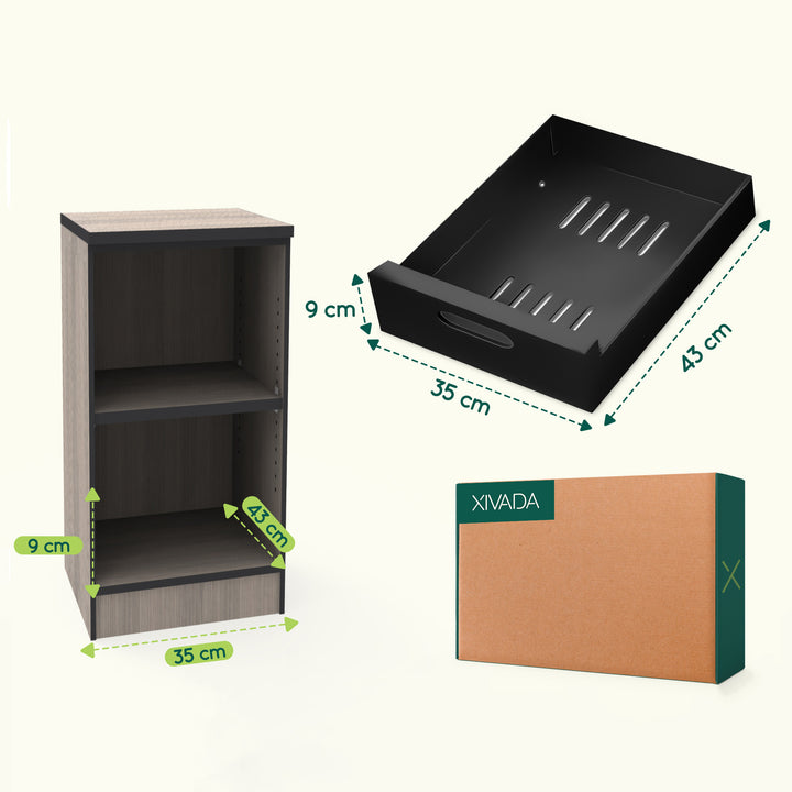 XIVADA Keukenkast organizer - Schuiflade  - Aluminium - 35 cm - Zwart (7)