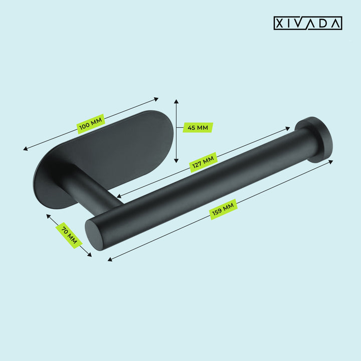 XIVADA Toiletset - Wc Rolhouder - Handdoekhaak - Toiletborstel - Zwart (9)