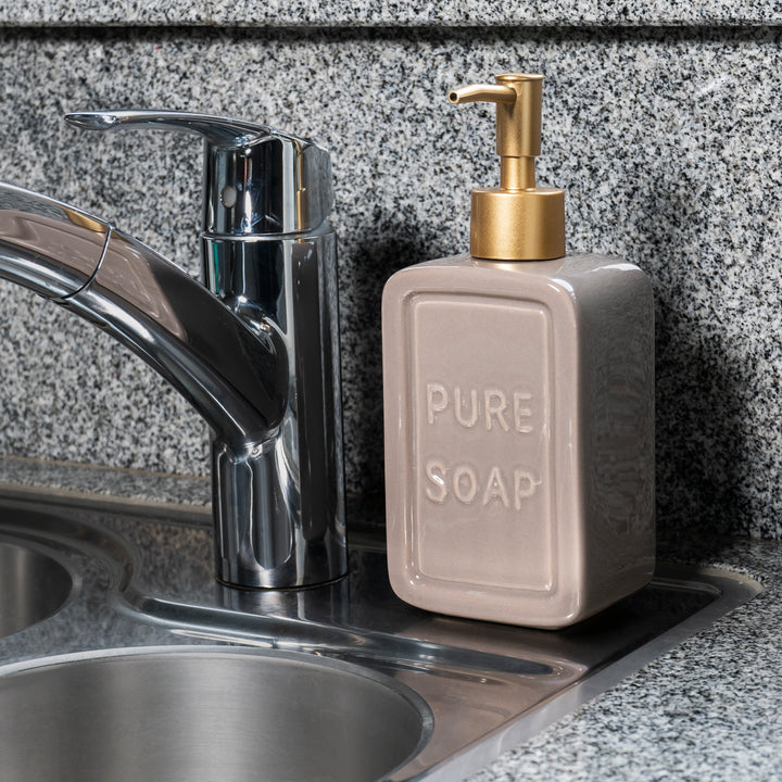 QUVIO Zeep dispenser 'pure soap' - Grijs (3)