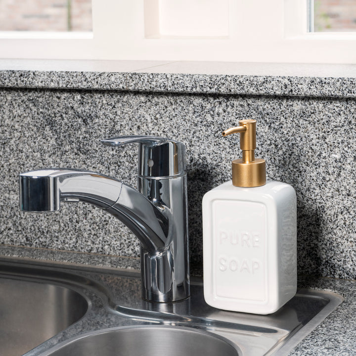 QUVIO Zeep dispenser 'pure soap' - Wit (3)