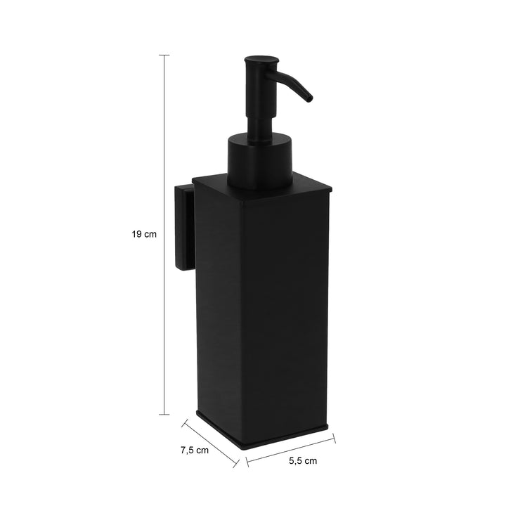 QUVIO Zeepdispenser - Wandmontage - RVS - Zwart (1)