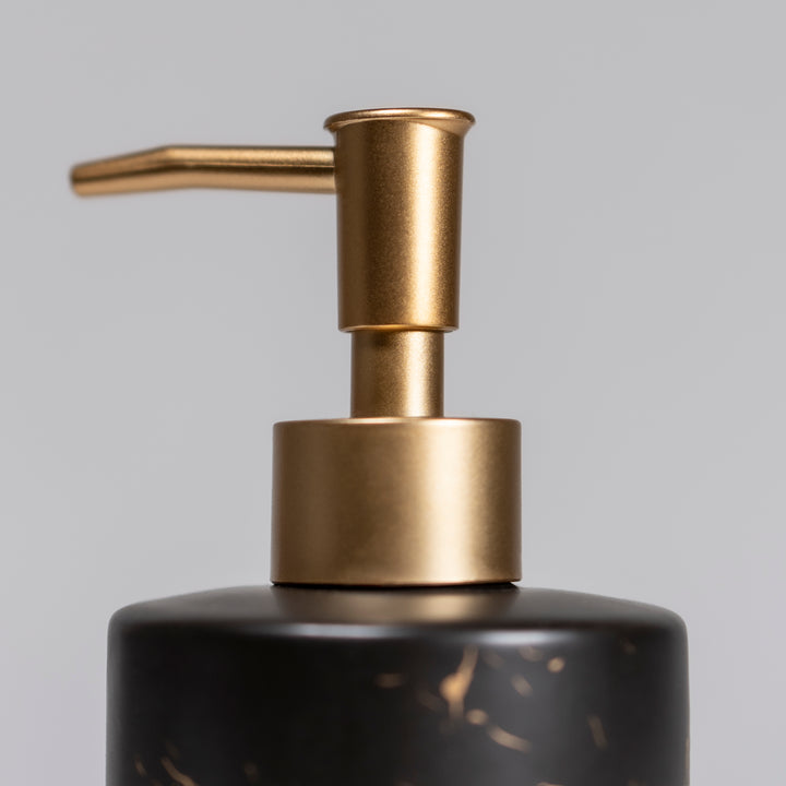 QUVIO Zeepdispenser - Zwart met goud (2)