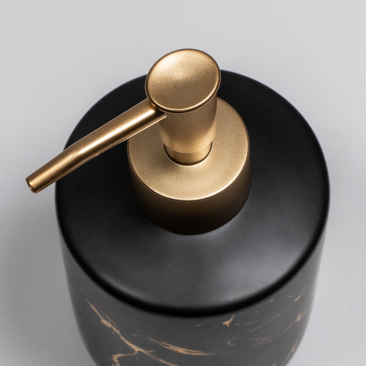 QUVIO Zeepdispenser - Zwart met goud (4)
