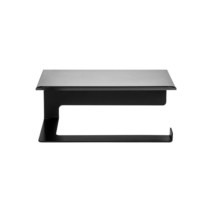 XIVADA WC Rolhouder Zeus - Met plankje - Inclusief schroefset - Zwart (1)