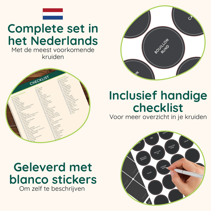XIVADA Stickers kruidenpotjes - Kruiden labels - Nederlands - Zwart (4)