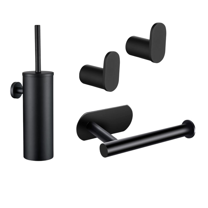 XIVADA Toilet accessoires set - 4 delig -  Rvs - Zwart