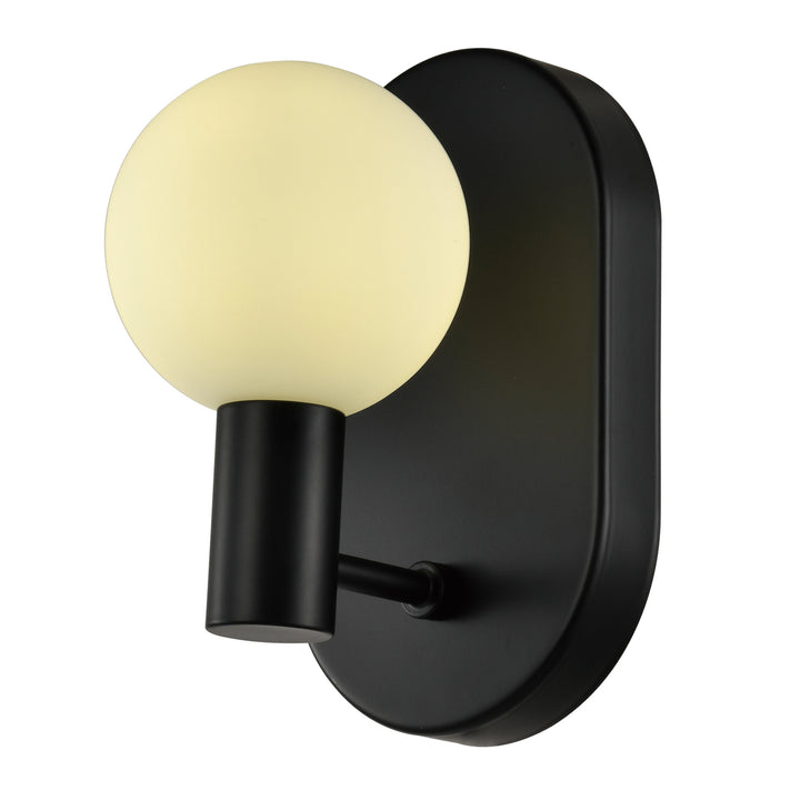 QUVIO Zwarte wandlamp - 1 lichtpunt - Metaal - Glas (1)