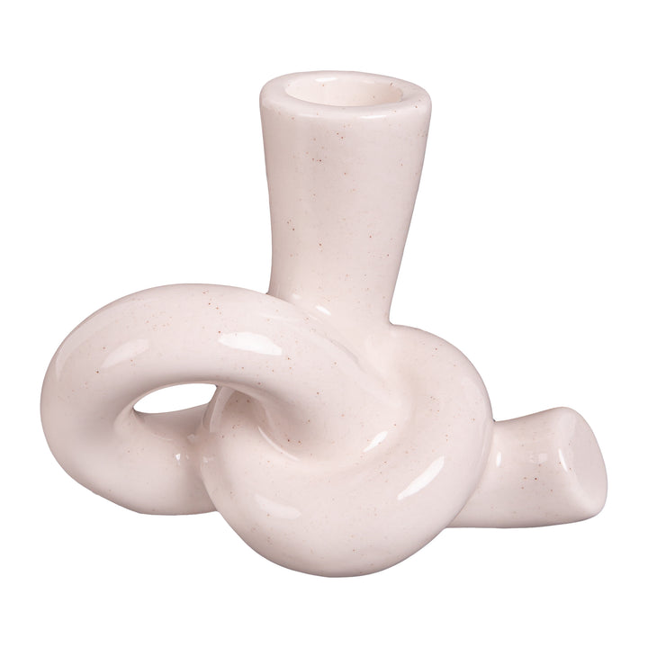 QUVIO Kaarsenhouder knot - Knot - Keramiek - Beige (1)
