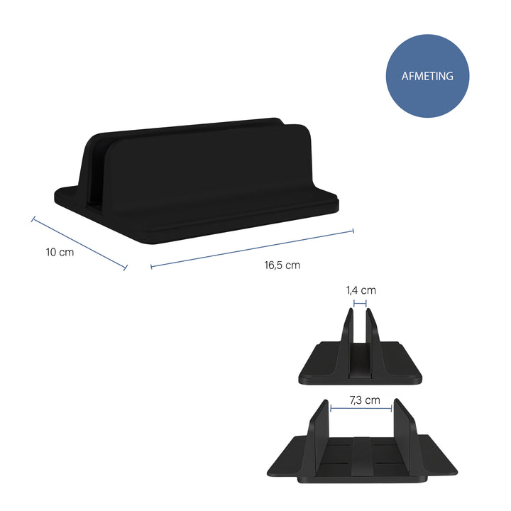 QUVIO Verticale laptop standaard aluminium zwart (1)