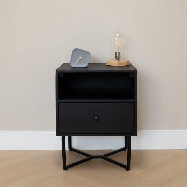 Lewis & Loft Nachtkastje Lot - FSC® mangohout - Zwart (4)
