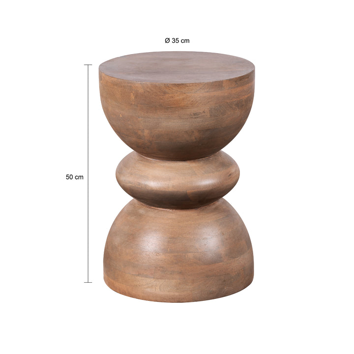 Lewis & Loft Bijzettafel Luis - FSC® mangohout - Rond ⌀35 - Bruin (1)