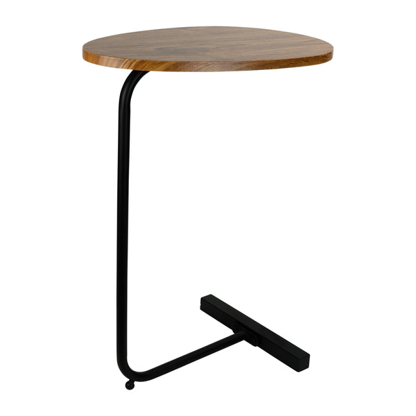 QUVIO Bijzettafel ovaal  - 30 x 45 x 60 cm - Bruin