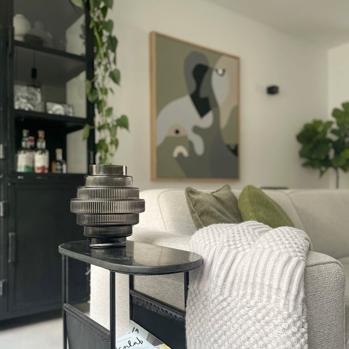 QUVIO Vaas - Glas - Grijs - Maat L (2)