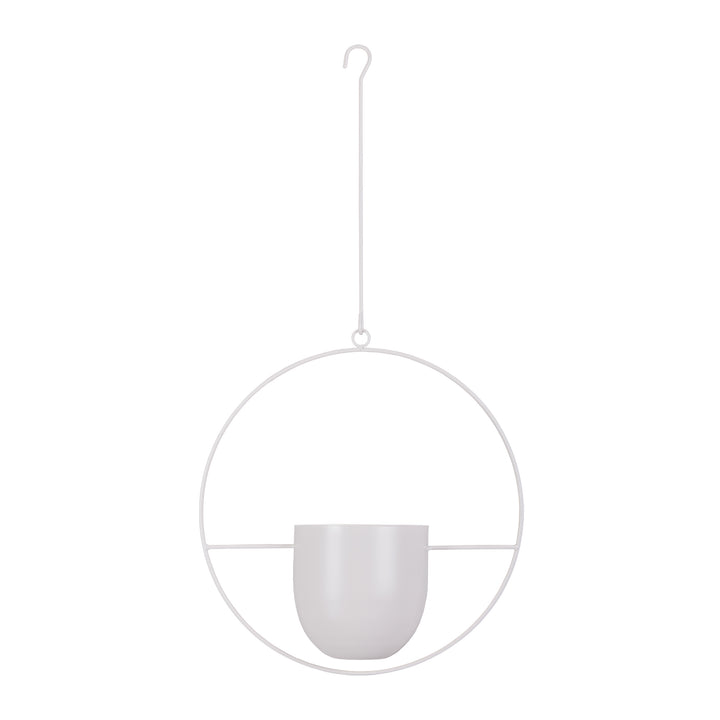 QUVIO Hangende bloempot - Rond – Metaal – Lichtgrijs (2)