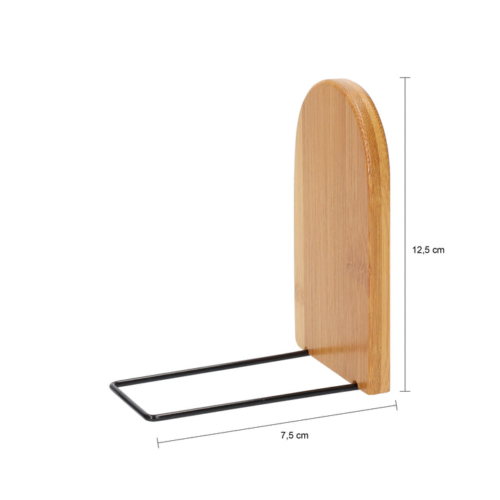 QUVIO Boekenstandaard - Metaal en hout - 1 Paar (1)