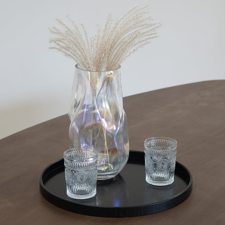 QUVIO Houten dienblad rond - Zwart - 36 cm (5)
