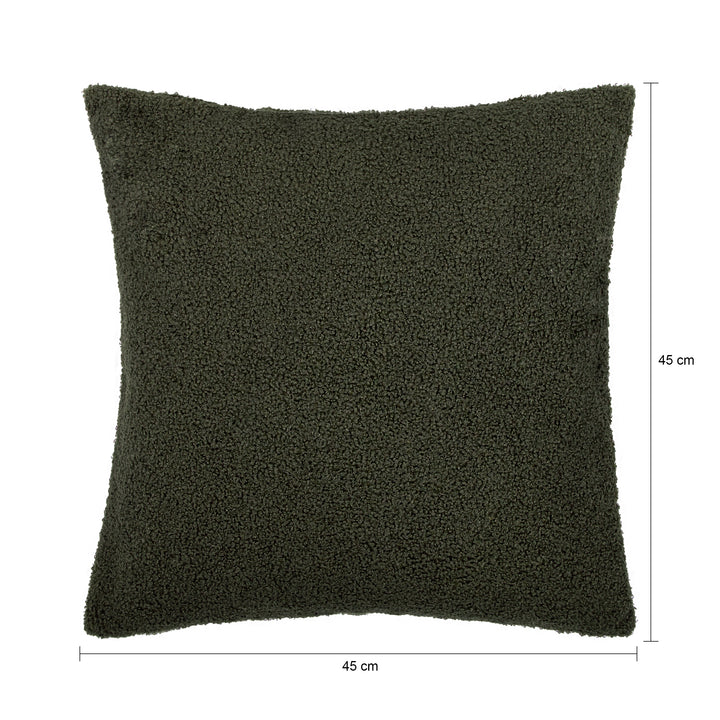 QUVIO Sierkussenhoes teddy - 45x45cm – Donker groen (1)