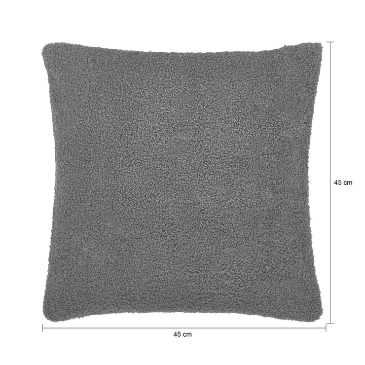 QUVIO Sierkussenhoes teddy - 45x45cm – Donker grijs (1)