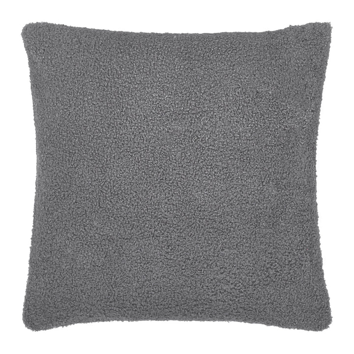 QUVIO Sierkussenhoes teddy - 45x45cm – Donker grijs