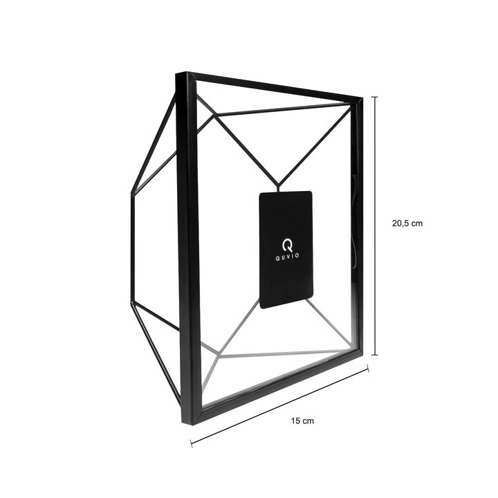 QUVIO Fotolijstje hexagon set van 3 - Zwart (3)