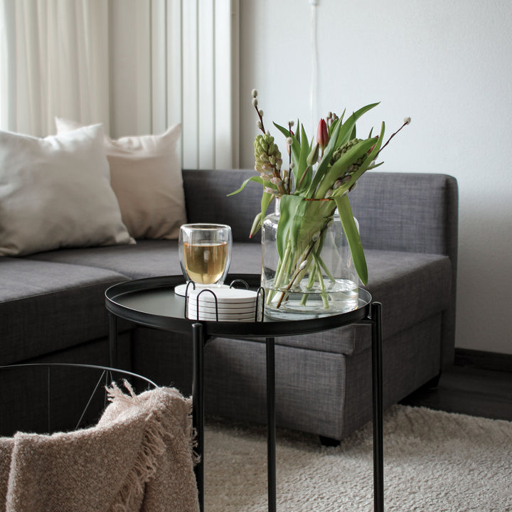 QUVIO Vaas met gouden randje - 18 cm - Glas (6)