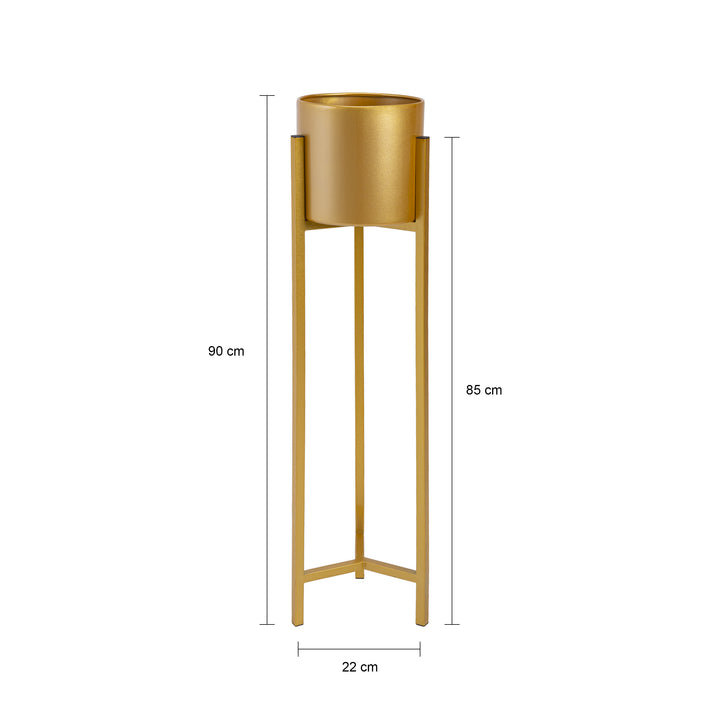 QUVIO Plantensteunen metaal – 22x22x90 cm – Goud - L (2)