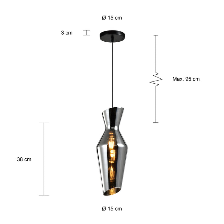 QUVIO Hanglamp met smoke glas - Grey (4)