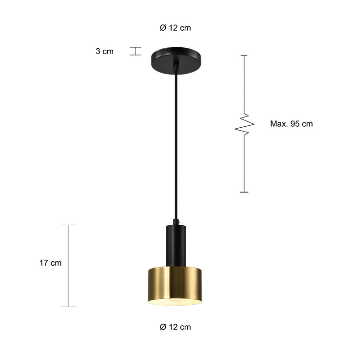 QUVIO Hanglamp - Goud en zwart - Metaal (4)
