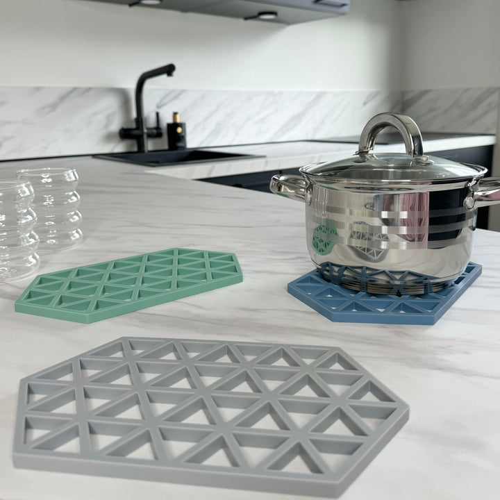 Krumble Siliconen pannenonderzetter Hexagon lang - Groen (5)