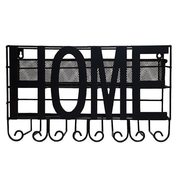 QUVIO Wijnrek Home met glazenhouder wand zwart