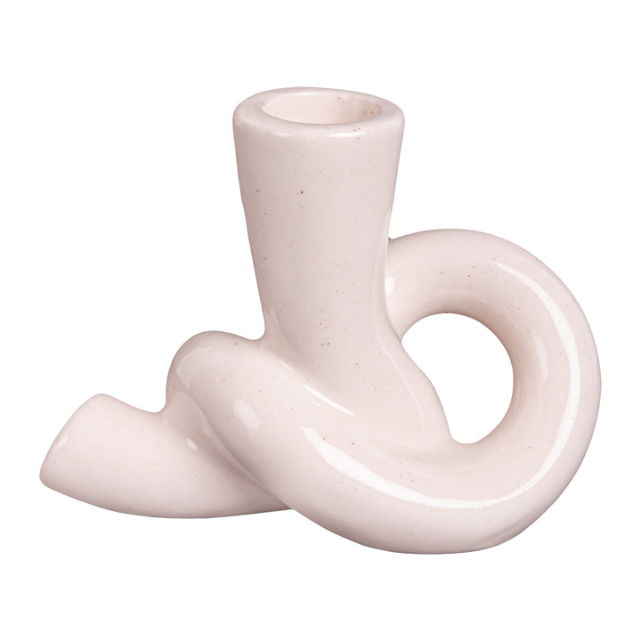 QUVIO Kaarsenhouder knot - Knot - Keramiek - Beige (2)