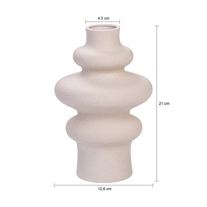 QUVIO Vaas - Keramisch - 21 cm - Beige (2)
