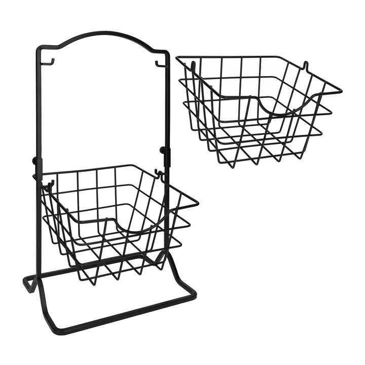 QUVIO Fruitmand - 2 laags - Metaal (4)
