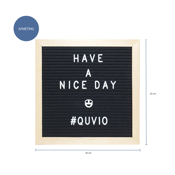 QUVIO Letterbord zwart met houten lijst (4)