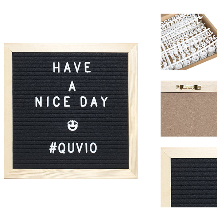 QUVIO Letterbord zwart met houten lijst (1)